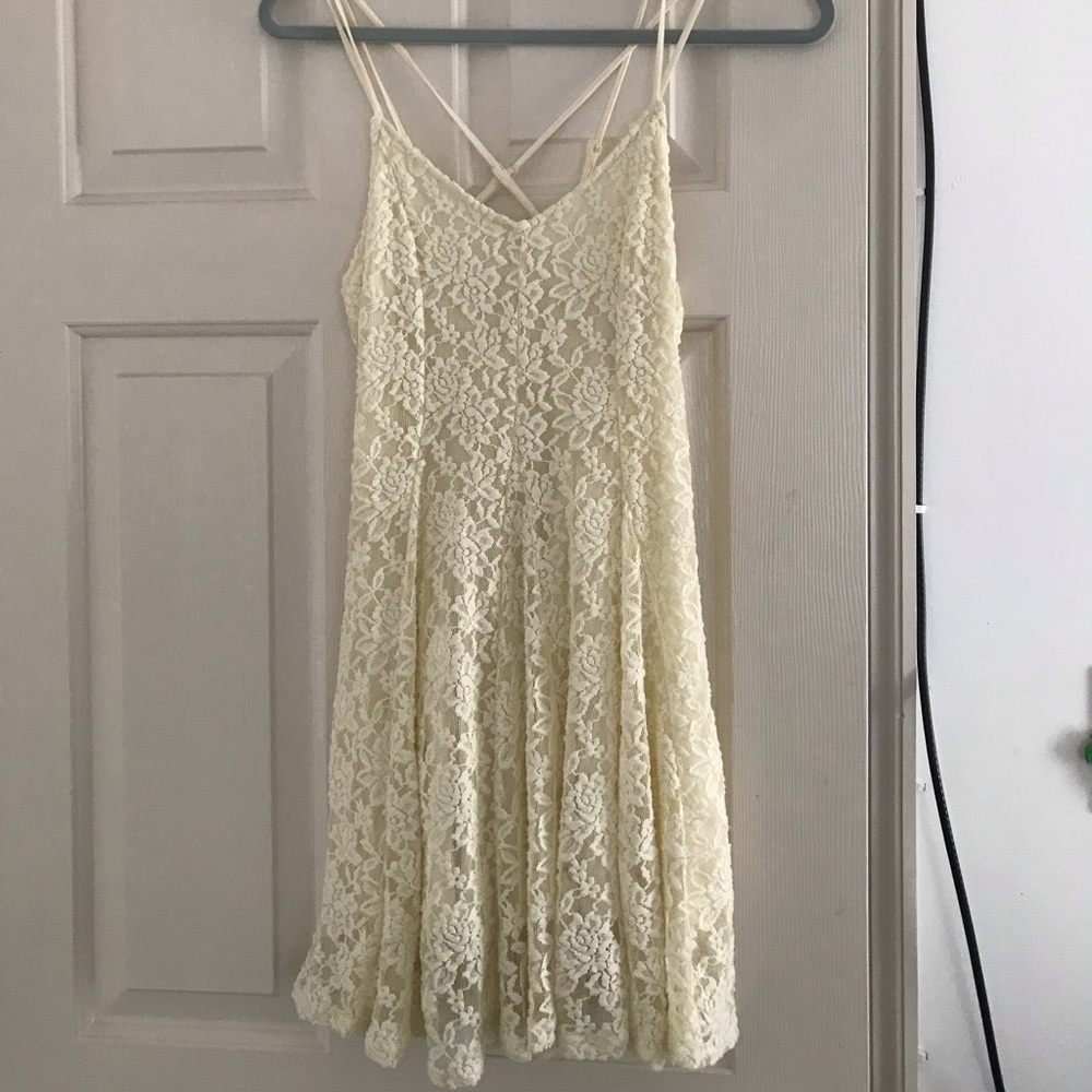cream floral print summer dress